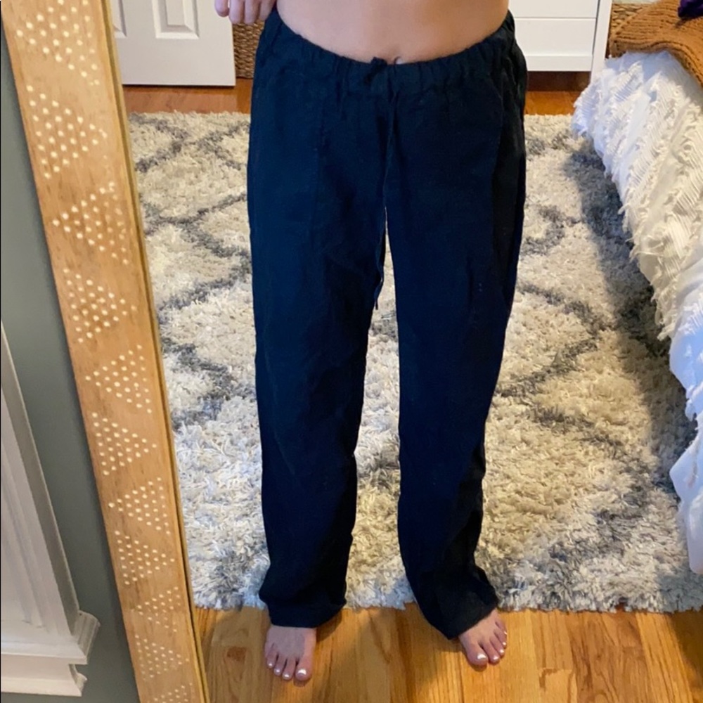 Black linen pants